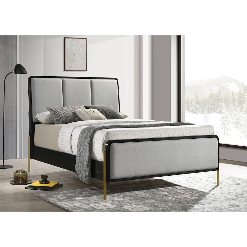Arini Coastal Fabric Upholstered Panel Bed