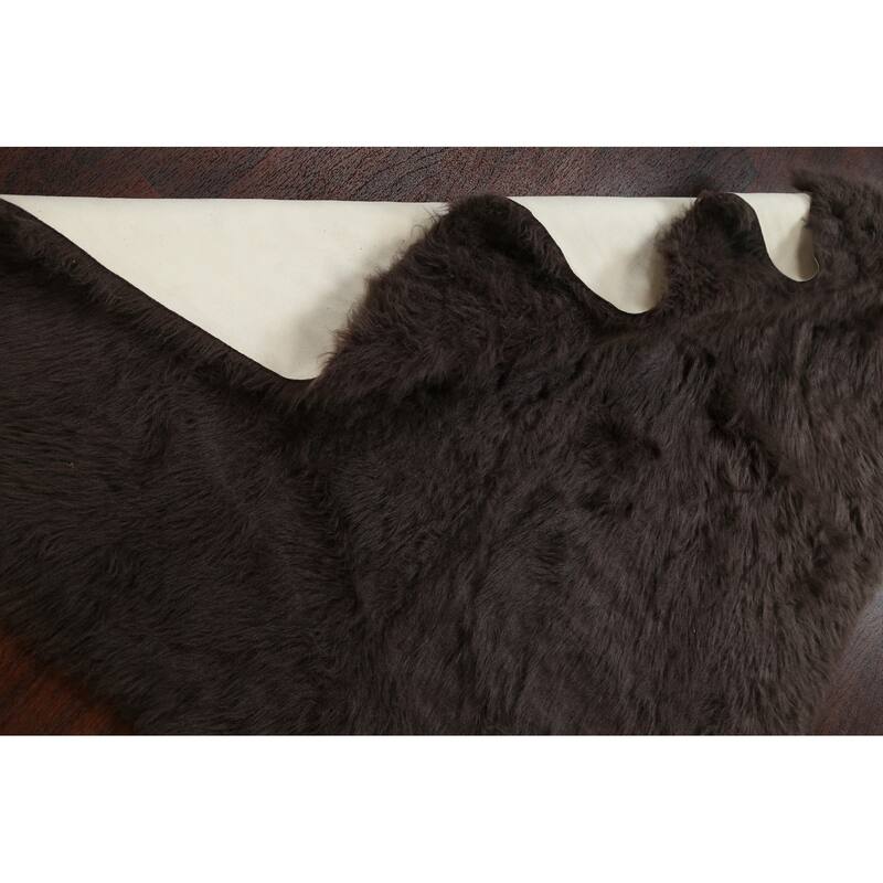 Contemporary Shaggy Oriental Area Rug Hand-tufted Foyer Carpet - 4'10" x 7'4"