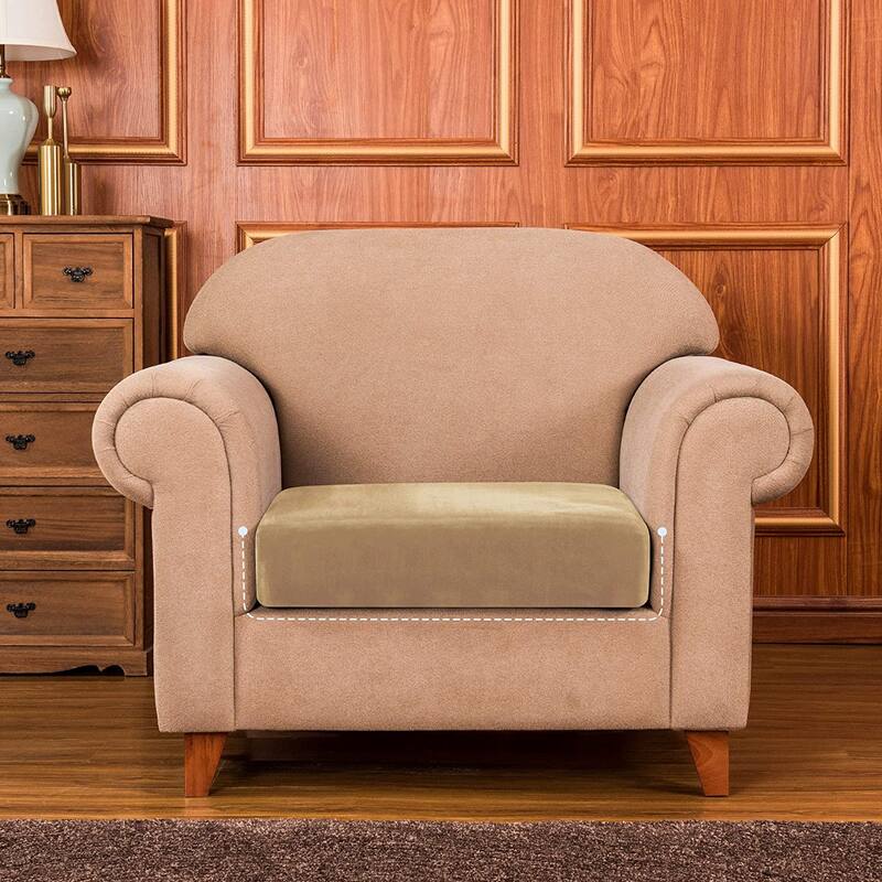 Subrtex Armchair Cushion Covers Velvet Stretch Furniture Protector