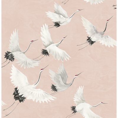 Birds McFarland Windsong Grey Bird 33' L X 20.5" W Wallpaper Roll