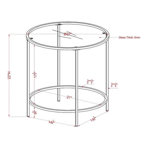 Llewellyn Contemporary 22-inch Glass Top Side Table by Furniture of America
