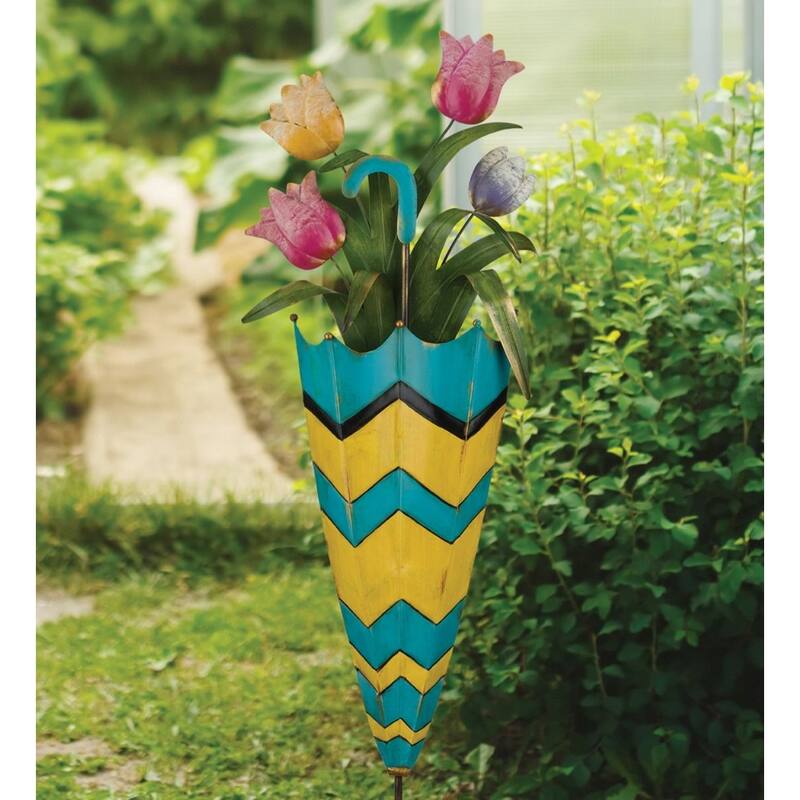 Umbrella Flower Stake - Blue