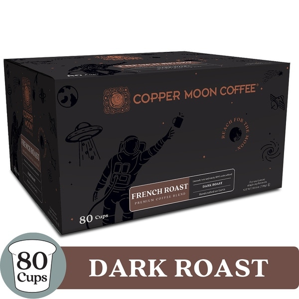 Copper Moon Coffee K-Cups, French Roast, 80 Count - Dark Roast French Roast Coffee - 80 Count