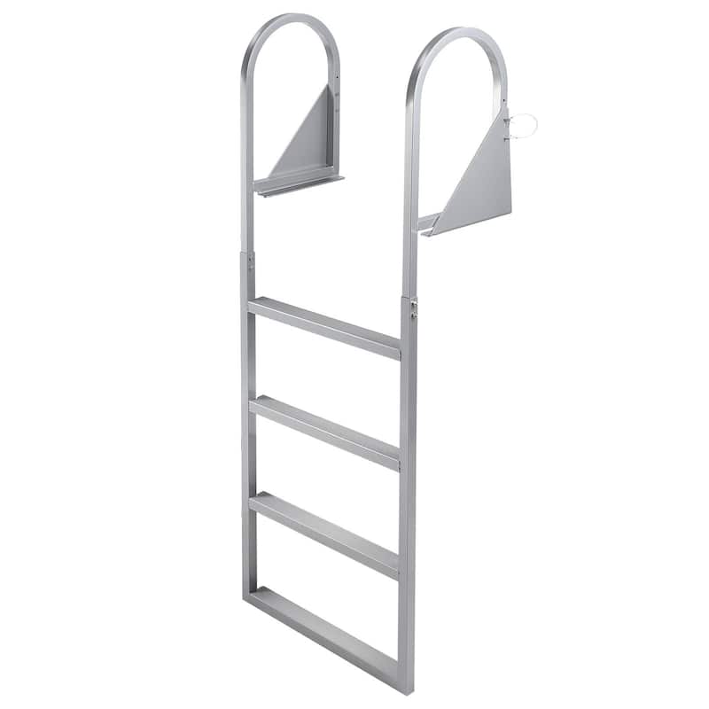 Flip Up Dock Ladders, Anti-Corrosion ,500bs Marine Pontoon Boat Dock - 4 Steps