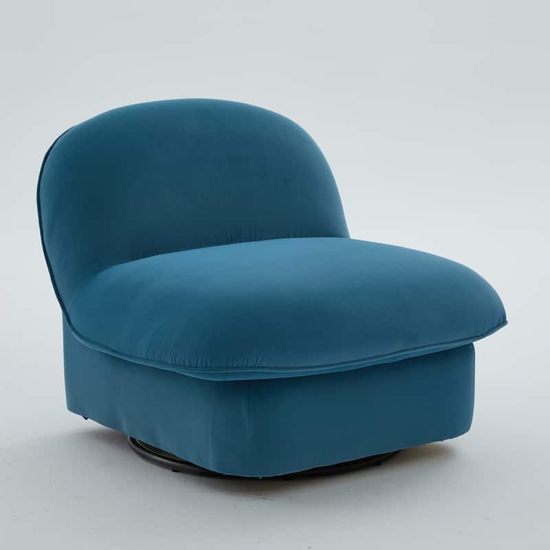 Pumpkin-Shaped Swivel Chair, 360-Degree Swivel Accent Chair for Living Room Bedroom Office