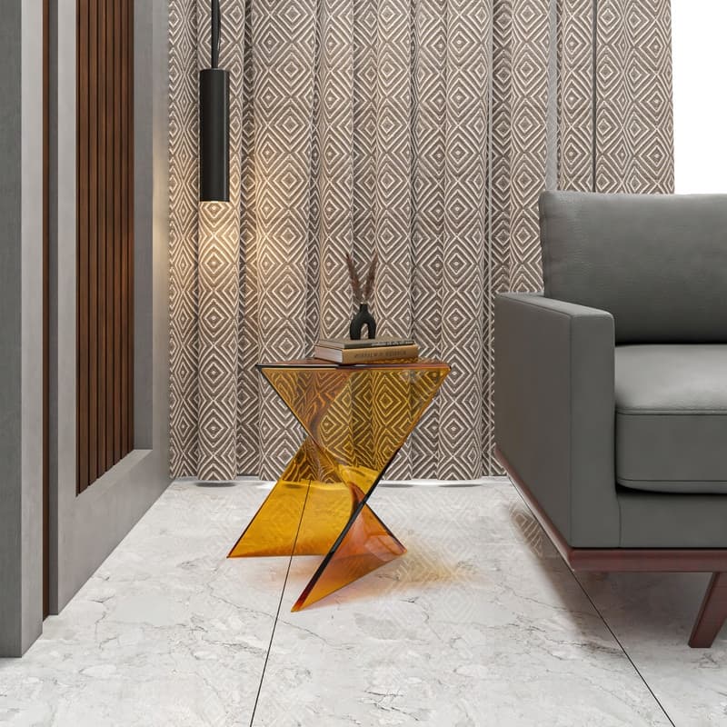 Randolph Modern Indoor Lightweight Side Table with Triangular Curved Design Accent End Table for Home Living Room or Bedroom