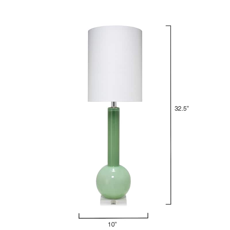 Jamie Young Studio Glass Table Lamp With Tall Thin Drum Shade