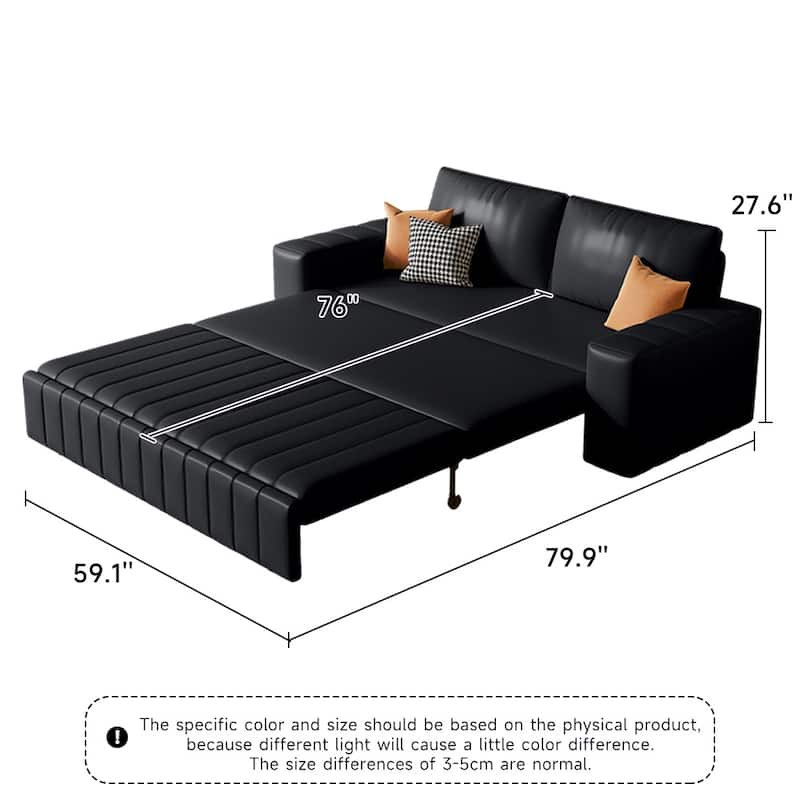 JASIWAY Modern Upholstered Loveseat Sleeper Sofa Bed with Storage