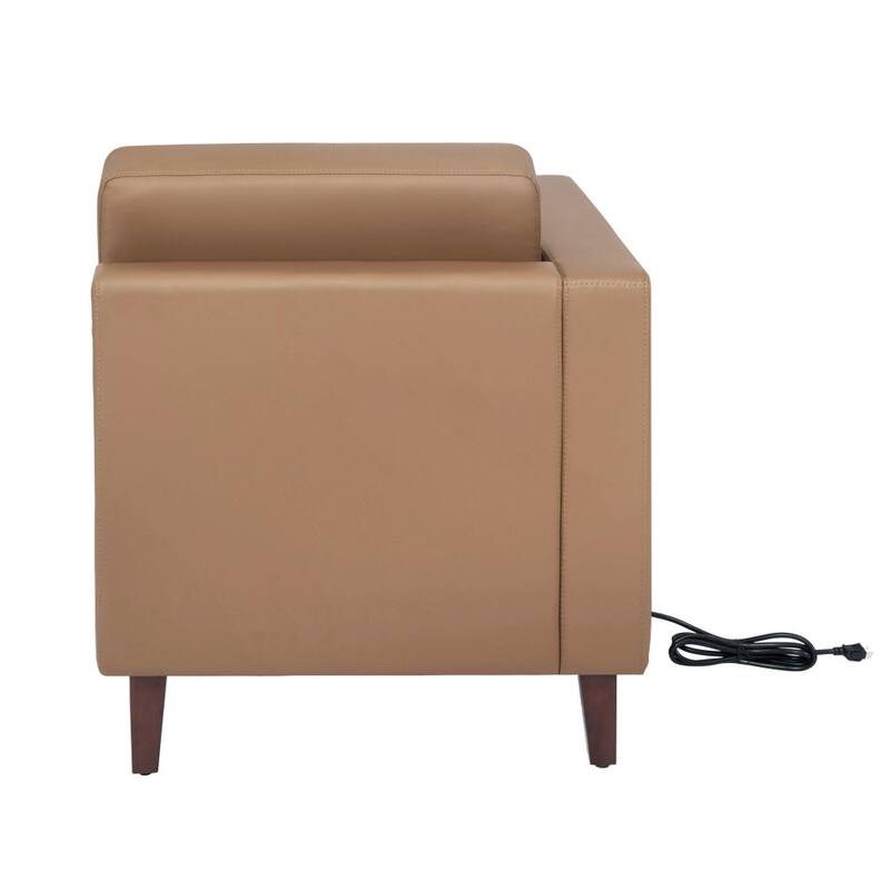 Commercial Modular Left Arm Chair with AC/USB/USB-C Chargers - 28.25"W x 31.5"D x 31.75"H