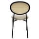 preview thumbnail 59 of 92, Leisuremod Euston Modern Velvet/Leather Dining Chair - Minimalist Wicker Back Accent Chair for Home Living Room & Kitchen