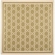 preview thumbnail 138 of 140, SAFAVIEH Courtyard Thomasina Indoor/ Outdoor Patio Backyard Rug 7'10" x 7'10" Square - Green/Beige