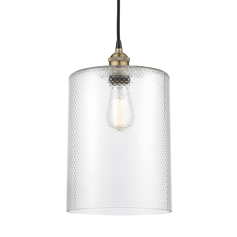 Innovations Lighting 616-1P-16-9-L Cobbleskill Pendant Cobbleskill 9" - Black Antique Brass / Clear