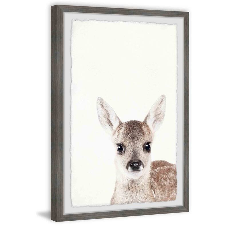 Deer Close-up Framed Wall Art, Elegant Home Touch - Sophisticated Artwork for Refined Décor
