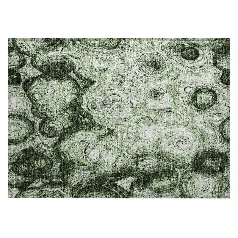 Machine Washable Indoor/ Outdoor Chantille Abstract Waves Rug
