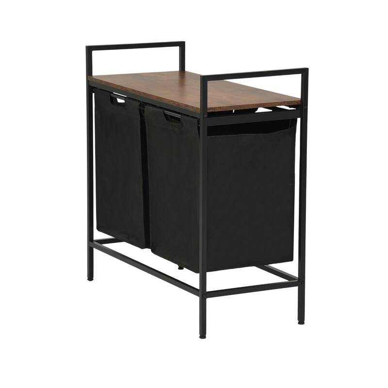 Homy Casa Laundry Hamper with Removable Fabric Bin & Wood Top