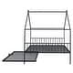 preview thumbnail 5 of 43, Metal Adorable House Full Size House Bed with Twin Size Trundle Bed,Kids and Baby
