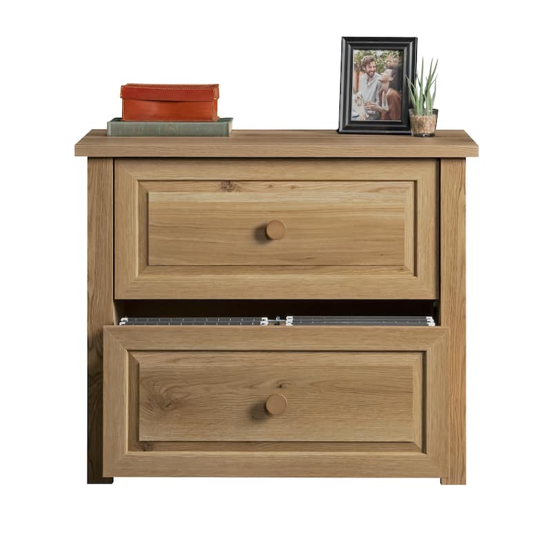 Wood Lateral File with Farmhouse Style, White Oak