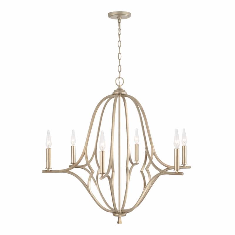 Claire 6-light Brushed Champagne Hanging Chandelier