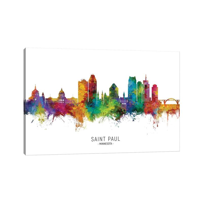 iCanvas "Saint Paul Minnesota Skyline" by Michael Tompsett Canvas Print