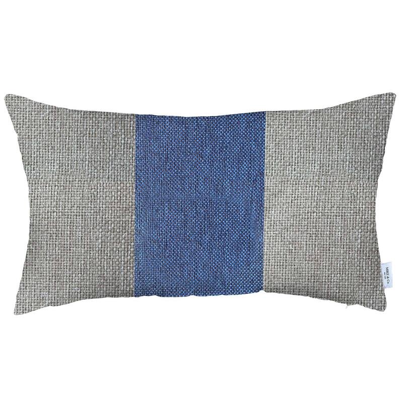 Boho-Chic Decorative Houndstooth Jacquard Pillow Covers - 12x20 - Gray-Blue-Gray