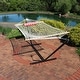 preview thumbnail 56 of 71, Sunnydaze Rope Hammock with 12-Foot Stand, Hammock Pad & Pillow