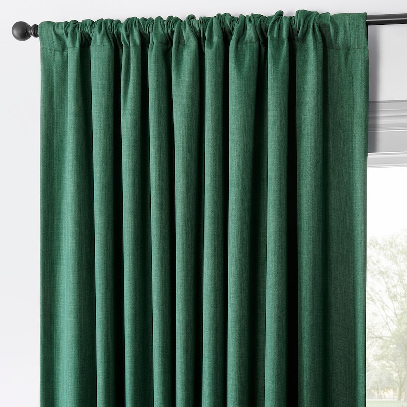 Exclusive Fabrics Faux Linen Extra Wide Room Darkening Curtains (1 Panel)