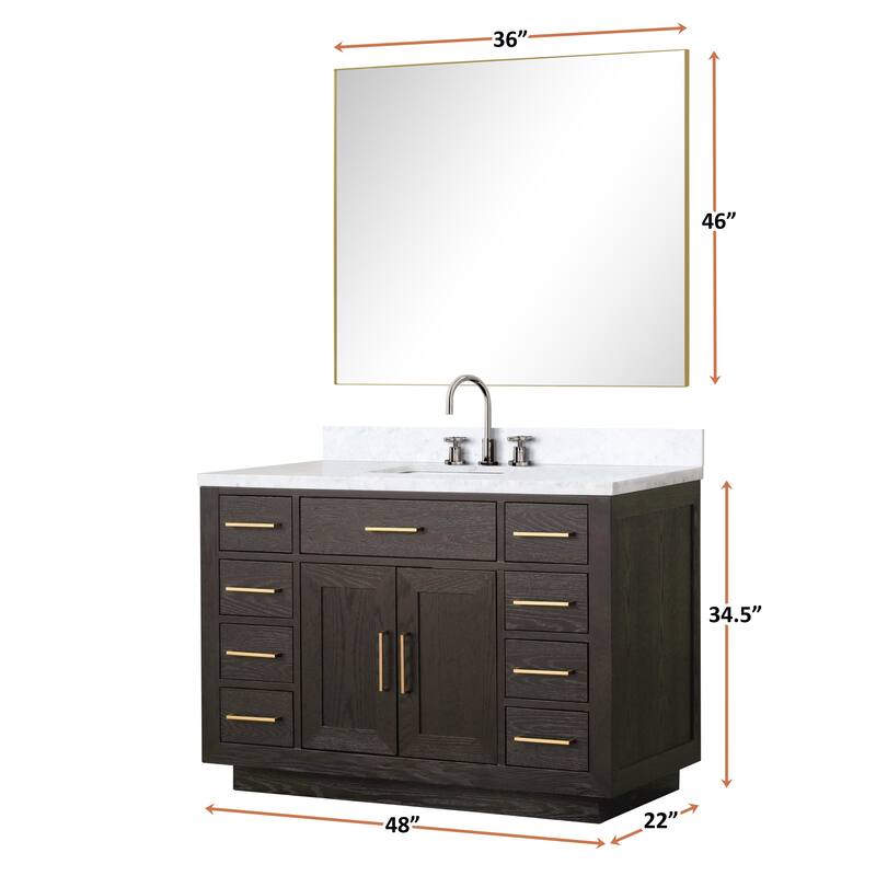 Lexora Abbey Bath Vanity and Carrara Marble Top