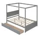 preview thumbnail 11 of 30, Full Size Wood Canopy Bed with two Drawers