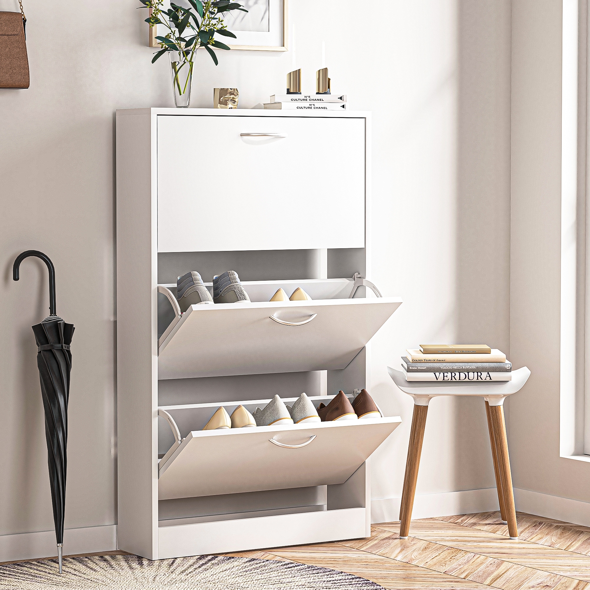 3 drawer 2025 shoe cabinet white