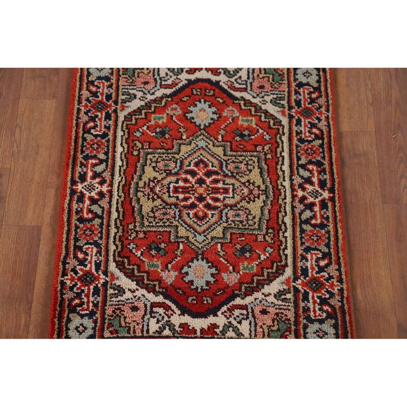 Heriz Serapi Indian Accent Rug Handmade Wool Carpet - 2'0" x 3'0"