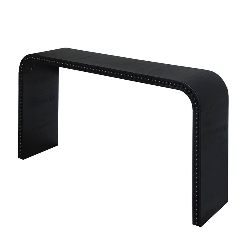 Curved Waterfall-style Wooden Console Table Entryway Table