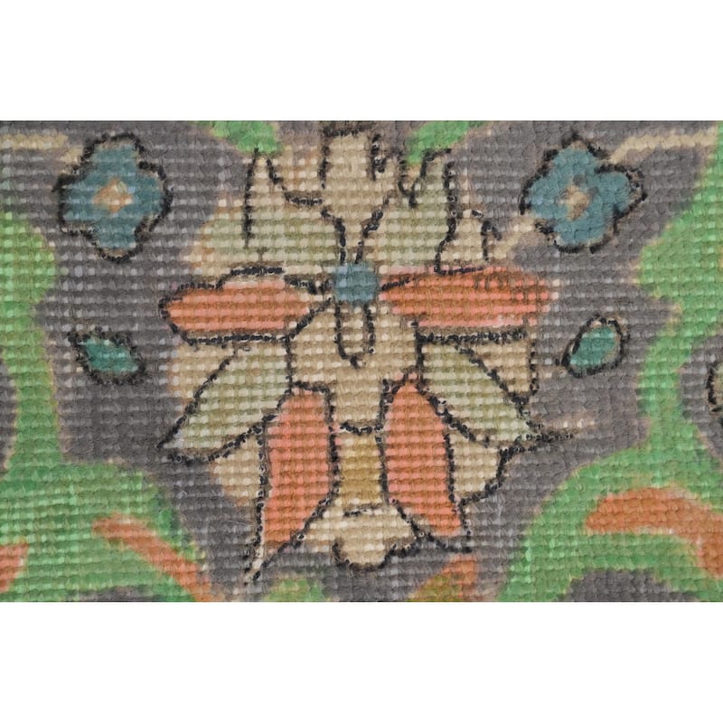Hand Knotted Oriental 100% Wool Carpet Traditional Floral Oranges & Rust Tabriz Area Rug - 10' 3'' X 6' 9''