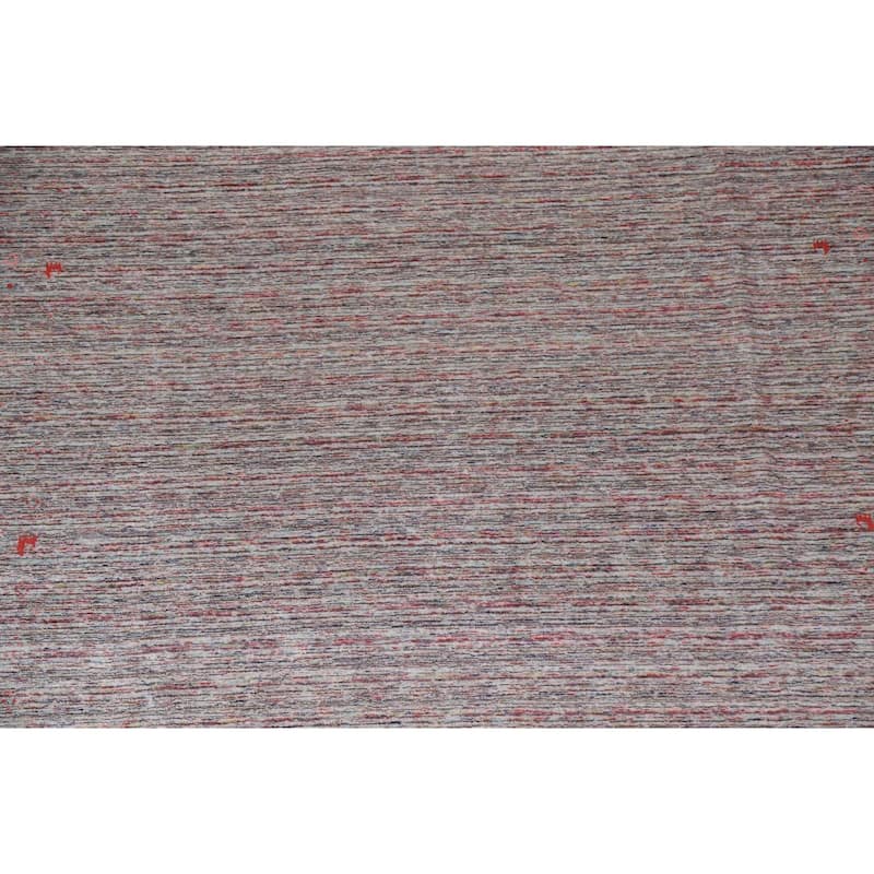 Multi-Color Striped Gabbeh Oriental Area Rug Handmade Wool Carpet - 7'11"x 9'9"