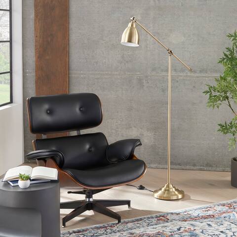 Nourison 54" Metal Adjustable Swing Arm Task / Reading Floor Lamp
