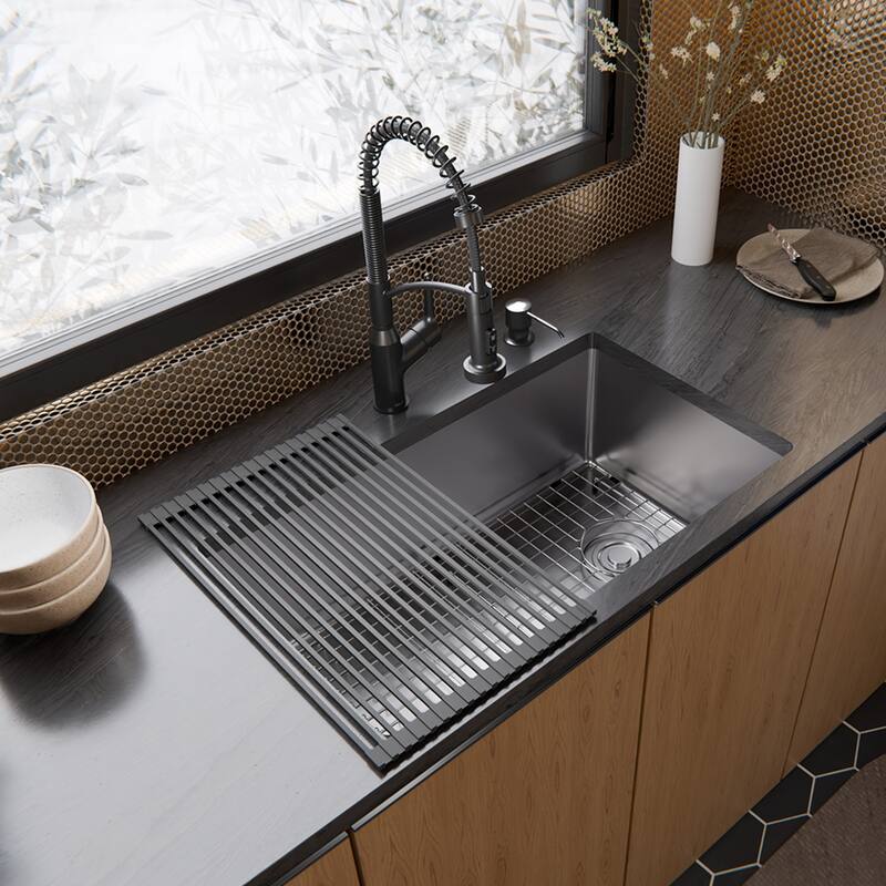 Karran Fusion Undermount 30-in x 18-1/4-in Stainless Steel Large Single Bowl Kitchen Sink