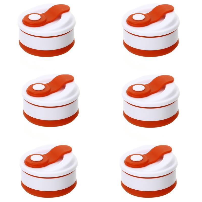 YBM Home Silicone Collapsible Travel Cup with Lid - 12 oz - Red - 6 Piece