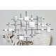 preview thumbnail 2 of 18, Black Metal Geometric Home Wall Decor with Square Mirrored Accents