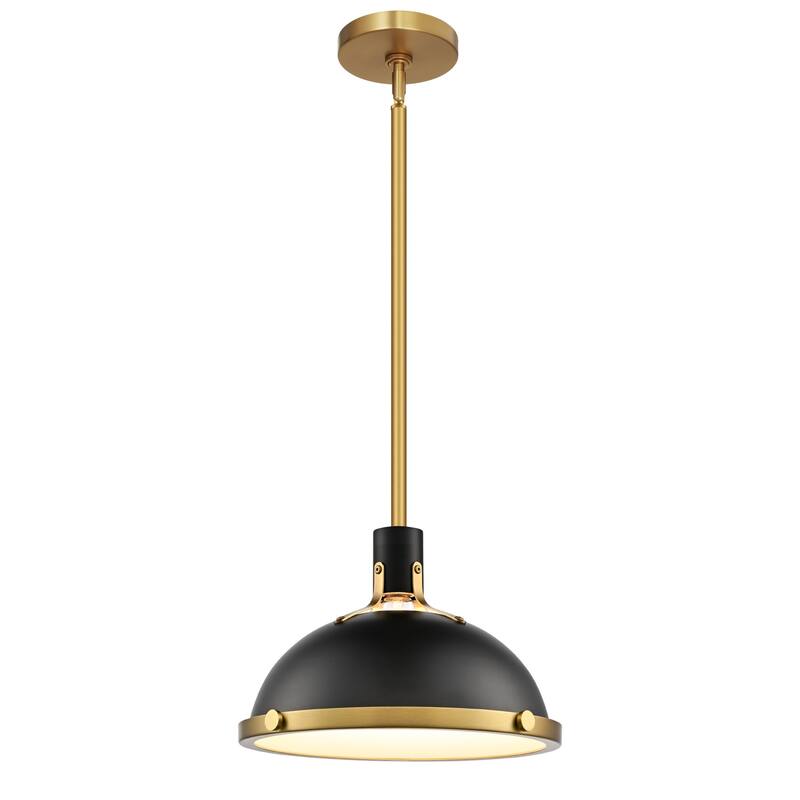 3-Light Farmhouse 3-Light Dome Chandelier Metal Pendant Light - 1-Light - Matte Black