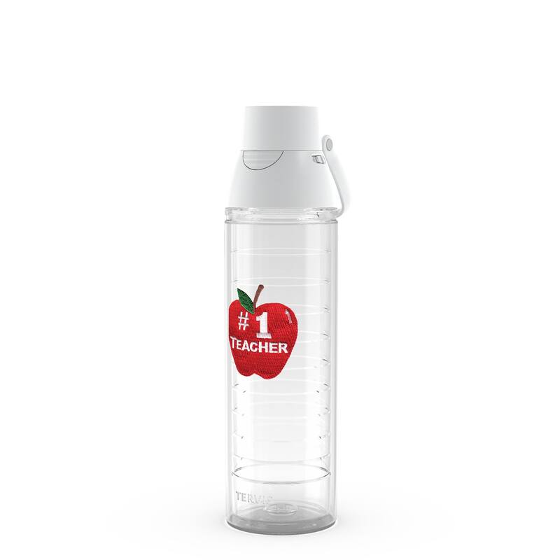 Tervis #1 Teacher Apple Made in USA Double Walled Insulated Travel Tumbler, Classic - 24oz Venture Lite Water Bottle