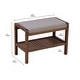 preview thumbnail 19 of 20, Ecostyle Solid Bamboo Padded Bench with Slatted Shelf