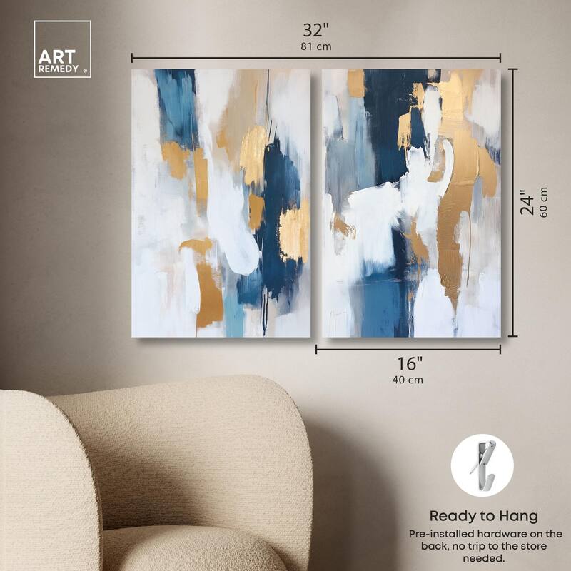 Luminous Earthson Set Canvas Set of 2 by Art Remedy, Gallery Wrapped