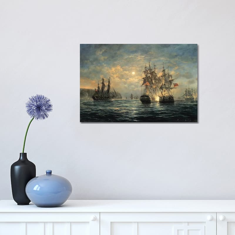 iCanvas "Engagement Between the "Bonhomme Richard" and the "Serapis" off Flamborough Head, 1779" by Richard Willis Canvas Print - 12x18x1.5