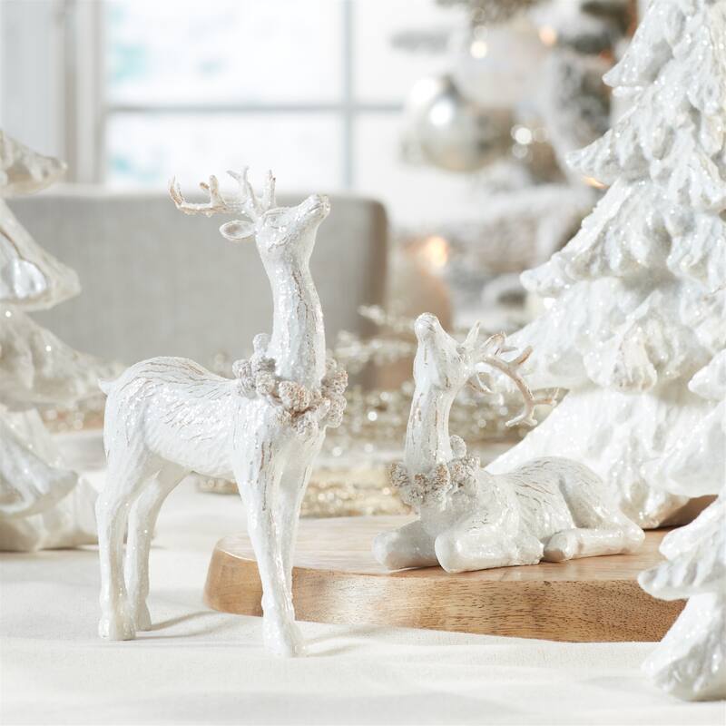 Winter Deer Figurine (Set of 2) - N/A