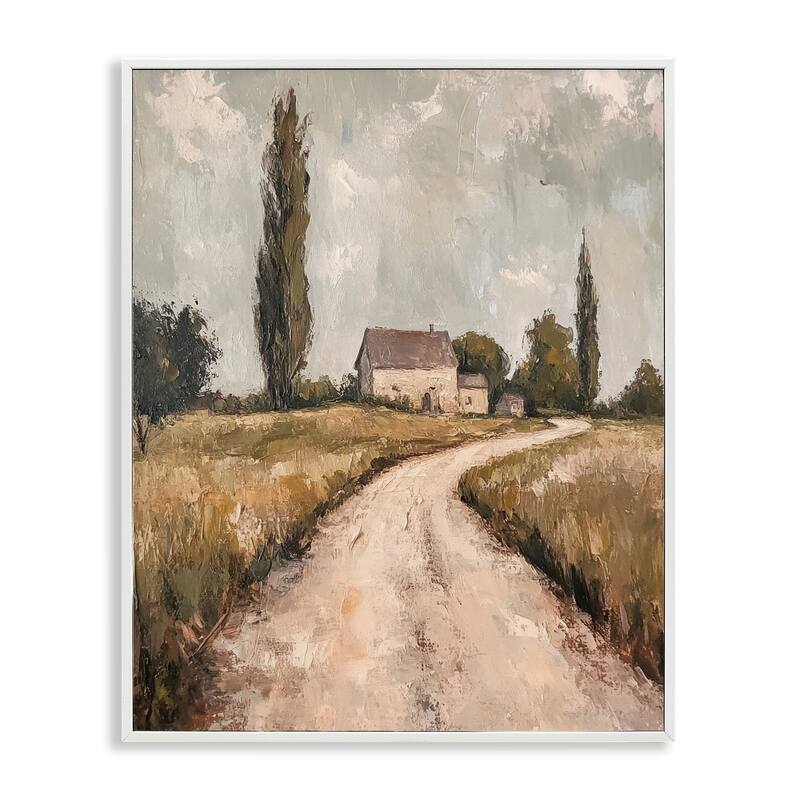 Stupell Painterly Quiet Country Framed Giclee Art Design By Petal Prints Design - 11 x 14 - White
