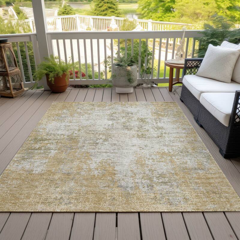 Machine Washable Indoor/ Outdoor Chantille Rug - Wheat - 10' x 14'