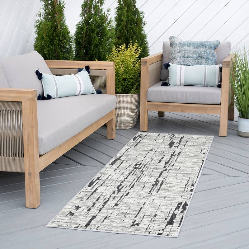 Cruise Industrial Stripe Indoor/Outdoor Area Rug