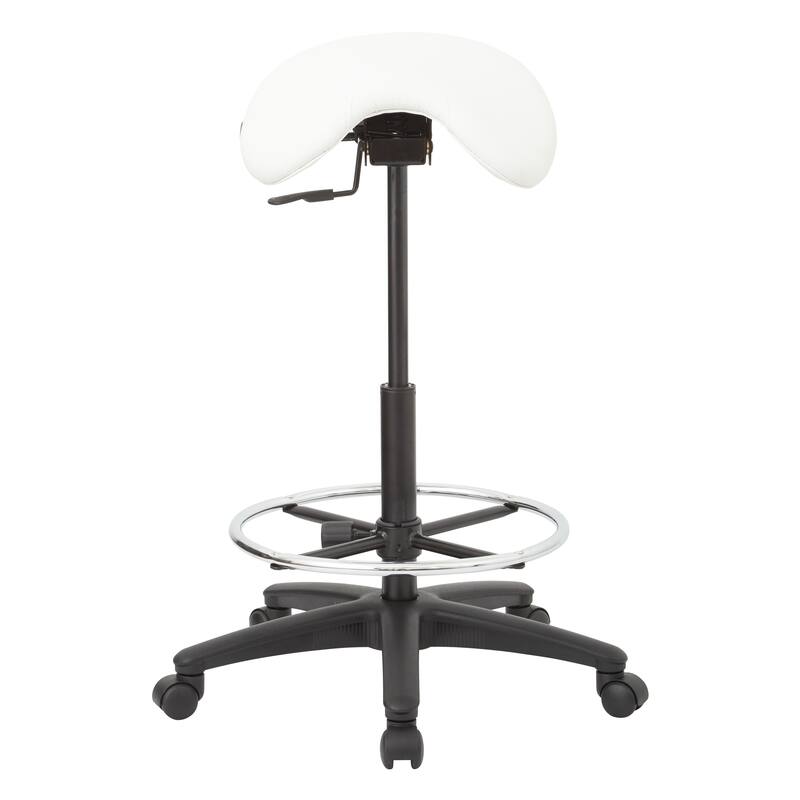 Backless Stool with Height-adjustable Saddle Seat