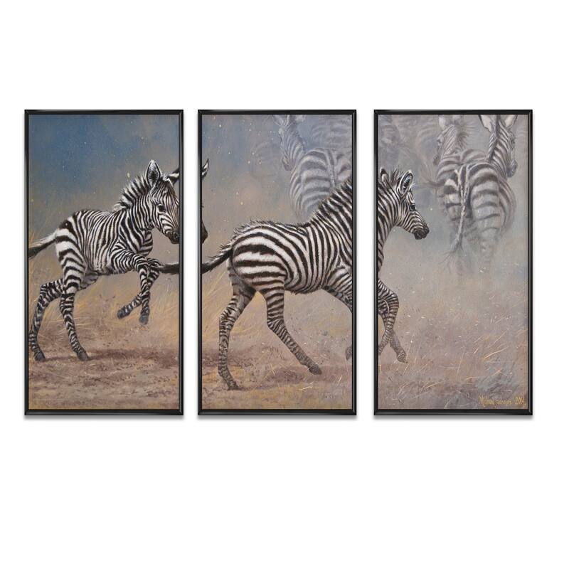 Designart "Michael Jackson 07" Tropical Framed Wall Art Set of 3 4