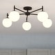 preview thumbnail 1 of 12, VAXCEL Armitage 5-Light 32 in. Wide Mid-Century Modern Globe Semi Flush Mount Ceiling Lighting Fixture. LED Compatible Matte Black - 32-in W x 11.25-in H x 32-in D