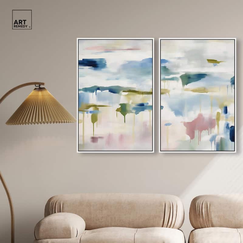 Veil of Azure I Canvas Set of 2 by Art Remedy